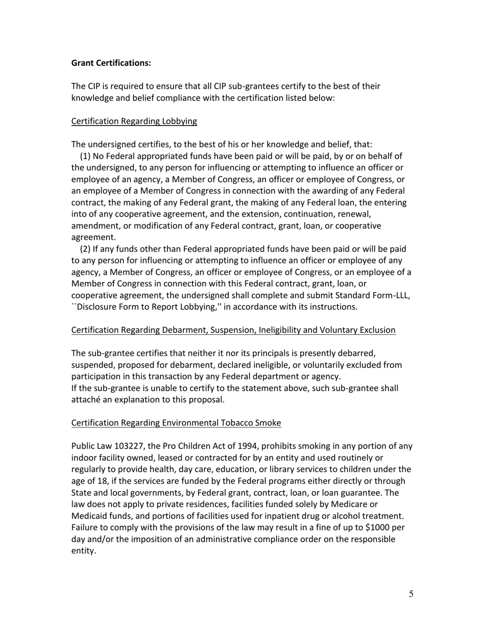 Data Grant Application - Court Improvement Program - South Dakota, Page 5