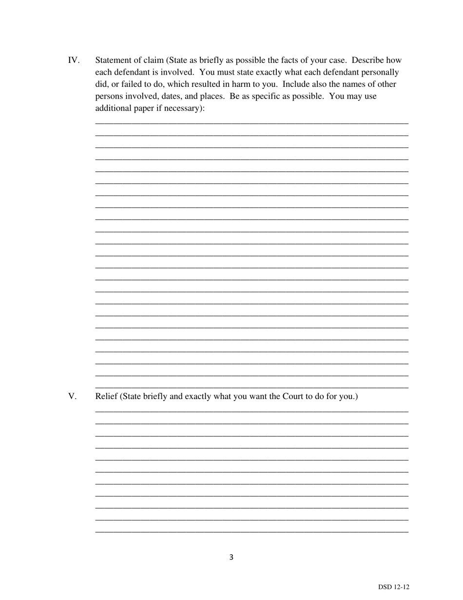 Civil Complaint - Pro Se - South Dakota, Page 3