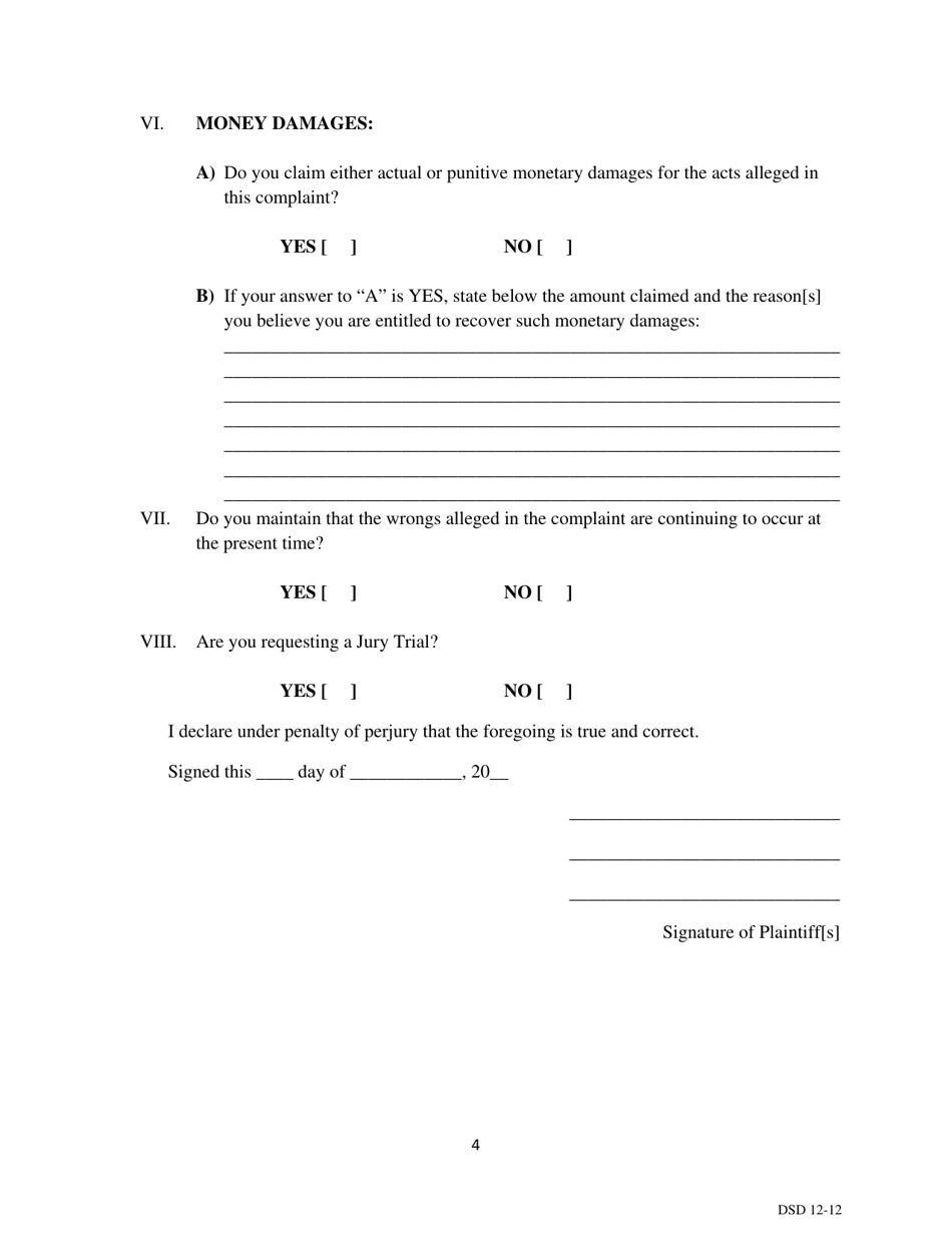 Civil Complaint - Pro Se - South Dakota, Page 4