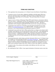 Pro Se Litigant Registration Form for Electronic Notice - South Dakota, Page 2