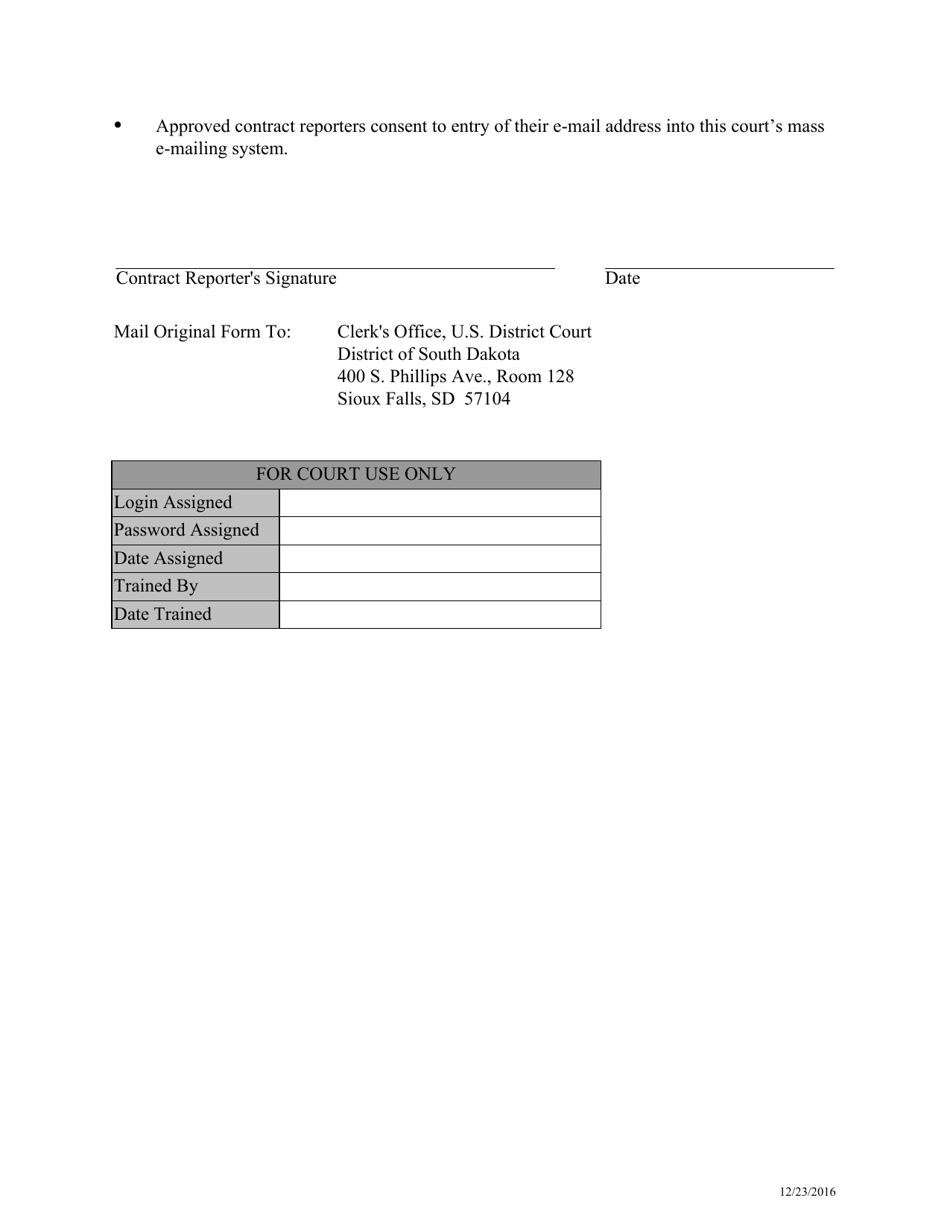 Cm / Ecf Contract Court Reporter Application Form - South Dakota, Page 3