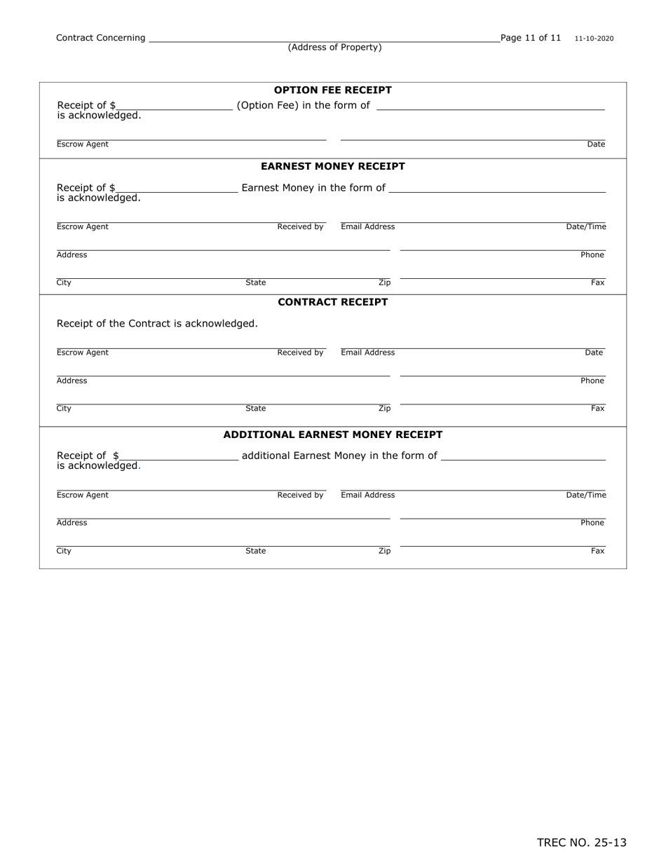 TREC Form 25-13 Farm and Ranch Contract - Texas, Page 11