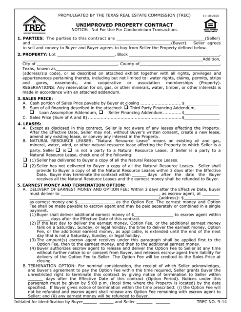 TREC Form 9-14  Printable Pdf