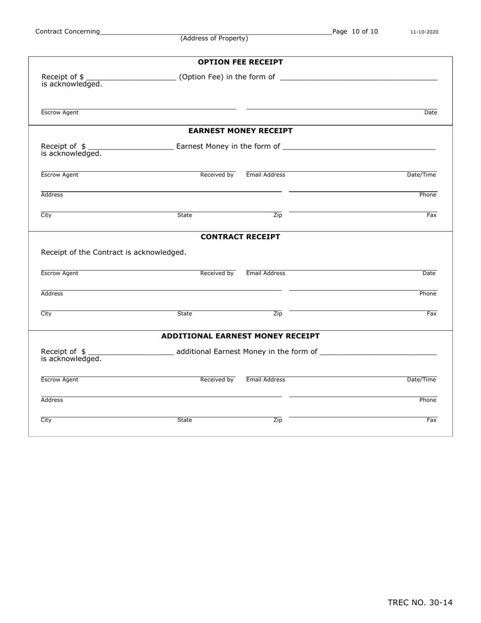 TREC Form 30-14 - Fill Out, Sign Online and Download Fillable PDF ...