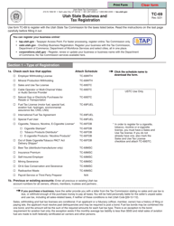 Form TC-69 &quot;Utah State Business and Tax Registration&quot; - Utah
