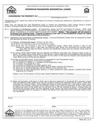 Document preview: TREC Form 51-0 Addendum Regarding Residential Leases - Texas