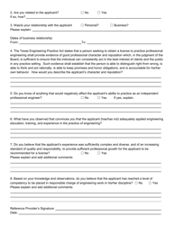 Professional Engineer Reference Statement - Texas, Page 2