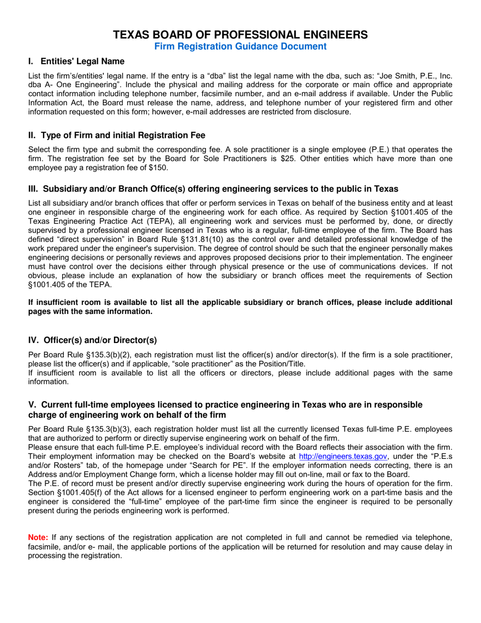 Firm Registration Application - Texas, Page 4