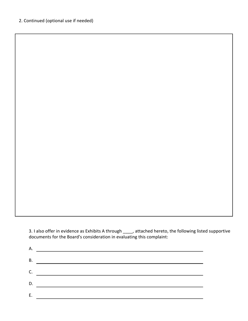 Tbpels Complaint Form - Texas, Page 3