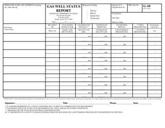 Document preview: Form G-10 Gas Well Status Report - Texas