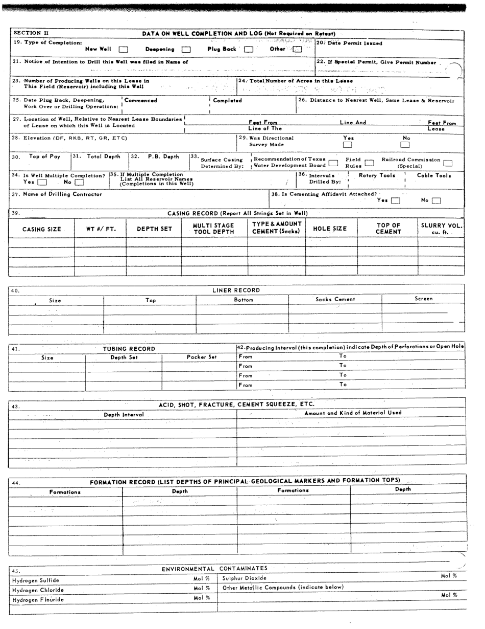 Form GT-1 Geothermal Production Test, Completion or Recompletion Report and Log - Texas, Page 2