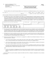 Document preview: Form P-5LC Irrevocable Documentary Blanket Letter of Credit - Texas