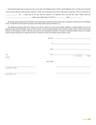 Form P-5LC Irrevocable Documentary Blanket Letter of Credit - Texas, Page 2