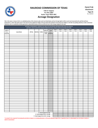 Document preview: Form P-16 Attachment 2A Acreage Designation - Texas
