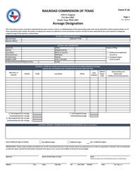 Document preview: Form P-16 Acreage Designation - Texas