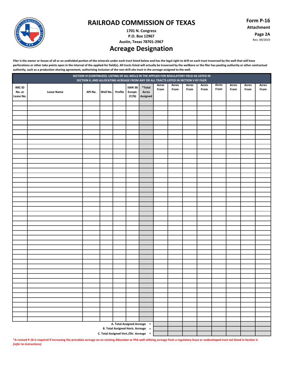 Form P-16 Acreage Designation - Texas, Page 4