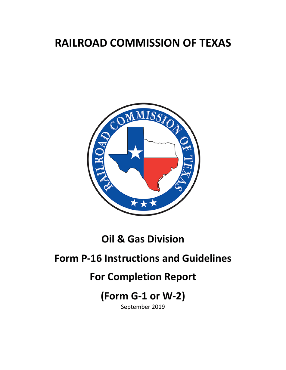 Instructions for Form P-16 Acreage Designation for Completion Report - Texas, Page 1
