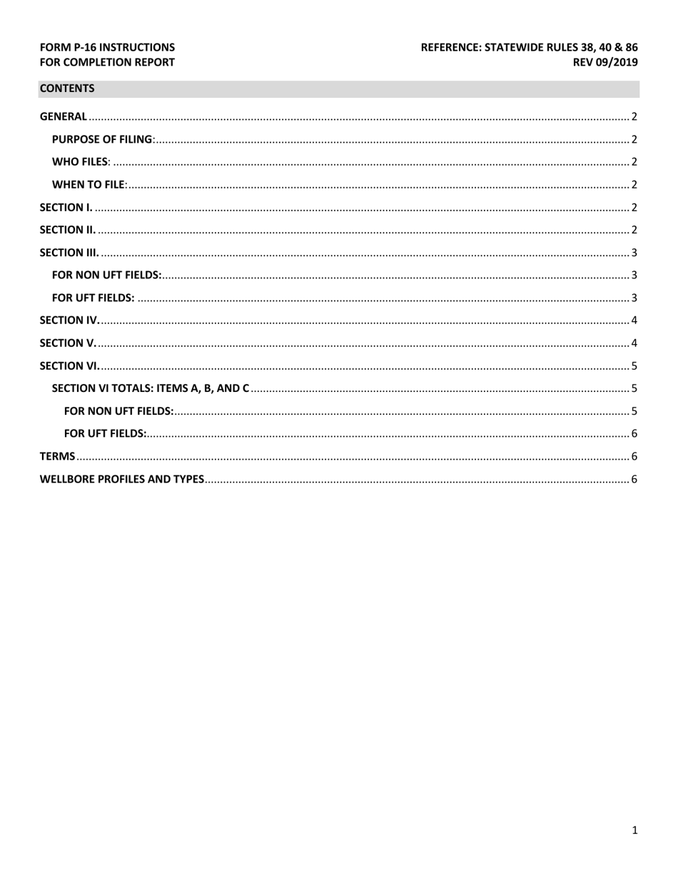 Instructions for Form P-16 Acreage Designation for Completion Report - Texas, Page 2