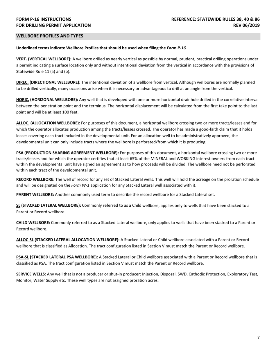 Instructions for Form P-16 Acreage Designation for Drilling Permit Application - Texas, Page 8