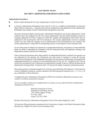 Security Administrator Designation for Electronic Filing - Texas, Page 2