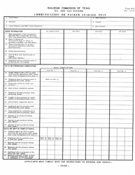 Form W-6 Communication or Packer Leakage Test - Texas
