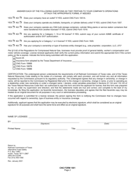 CNG Form 1001 Application for Cng License or License Renewal - Texas, Page 2