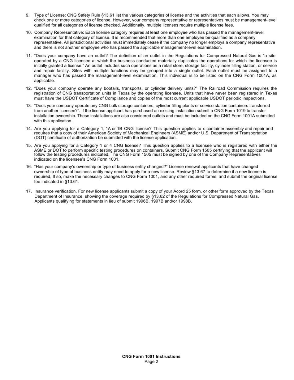 CNG Form 1001 Application for Cng License or License Renewal - Texas, Page 4