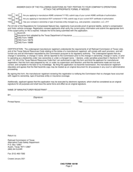 CNG Form 1001M Application for Cng Container Manufacturer Registration - Texas, Page 2