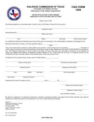 Document preview: CNG Form 1028 Notice of Election to Self-insure - Texas