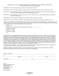 LNG Form 2001 Application for Lng License or License Renewal - Texas, Page 2