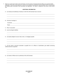 LNG Form 2027 Application for Qualification as Self-insurer General Liability - Texas, Page 3