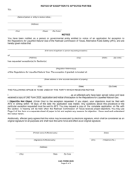 LNG Form 2025 Application and Notice of Exception to the Regulations for Liquefied Natural Gas - Texas, Page 5