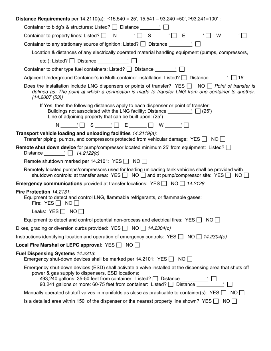Check List for Stationary Lng Installation Proposals - Texas, Page 2