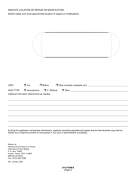 LPG Form 8 Manufacturer&#039;s Report of Pressure Vessel Repair, Modification, or Testing - Texas, Page 2