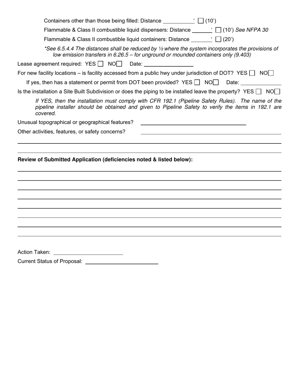 Check List for Stationary Lpg Installation Proposals - Texas, Page 3