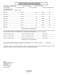 LPG Form 501 Completion Report for Lp-Gas Installations of Less Than 10,000 Gallons Aggregate Water Capacity - Texas, Page 2