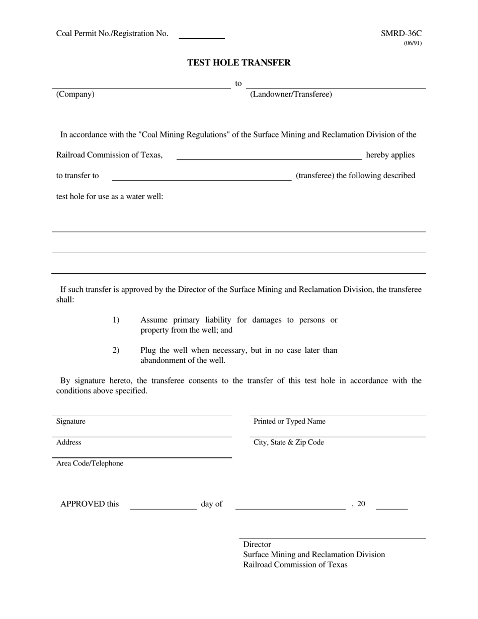 Form SMRD-36C - Fill Out, Sign Online and Download Printable PDF, Texas ...