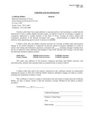 Document preview: Form SMRD-41C Certificate of Insurance - Texas