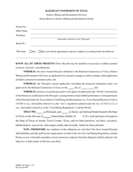 Form SMRD-42C Surety Bond for Surface Mining and Reclamation Permit - Texas