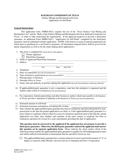 Form SMRD-45(C)  Printable Pdf