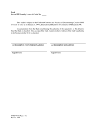 Form SMRD-46(C) Irrevocable Standby Letter of Credit - Texas, Page 2