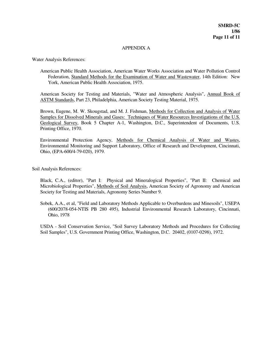 Form SMRD-5C Application for an in-Situ Coal Gasification Permit - Texas, Page 11