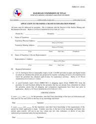 Document preview: Form SMRD-5U Application to Transfer a Uranium Exploration Permit - Texas