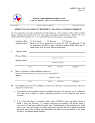 Document preview: Form SMRD-3U Application to Conduct Uranium Exploration Activities by Drilling - Texas