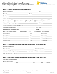 Instore Forgivable Loan Program Application - City of Philadelphia, Pennsylvania, Page 3