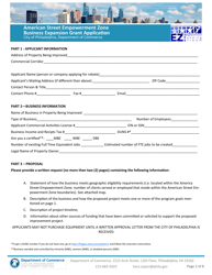 American Street Empowerment Zone Business Expansion Grant Application - City of Philadelphia, Pennsylvania, Page 2