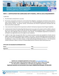 American Street Empowerment Zone Business Expansion Grant Application - City of Philadelphia, Pennsylvania, Page 5