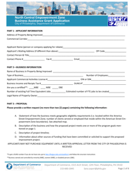 North Central Empowerment Zone Business Assistance Grant Application - City of Philadelphia, Pennsylvania, Page 2