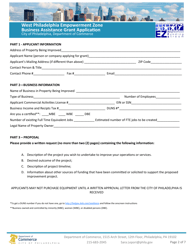 West Philadelphia Empowerment Zone Business Assistance Grant Application - City of Philadelphia, Pennsylvania, Page 2