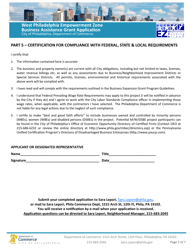 West Philadelphia Empowerment Zone Business Assistance Grant Application - City of Philadelphia, Pennsylvania, Page 5